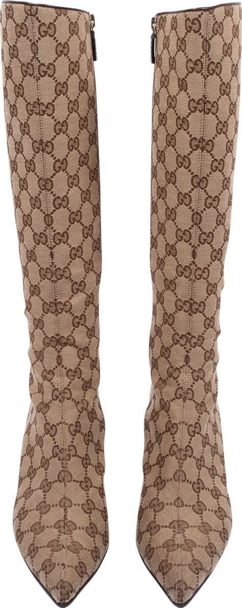 vintage gucci monogram boots|thigh high gucci boots.